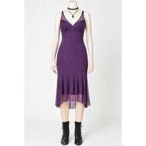 Vintage Epilogue Purple y2k Fairy Dress Size Medium Sequin MADE IN USA